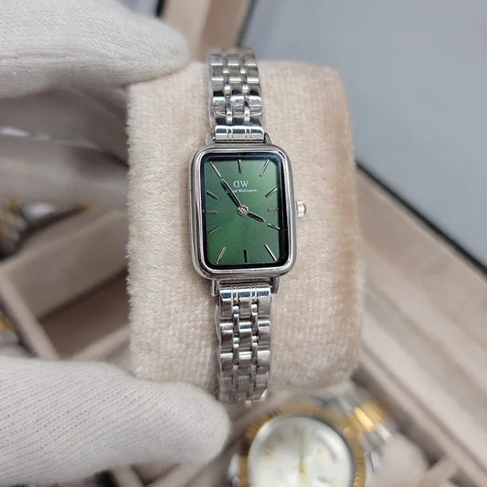 DW Watch Silver (Green Dial)