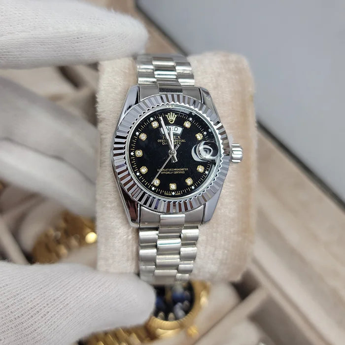 Rolex Day Date Silver (Black Dial)