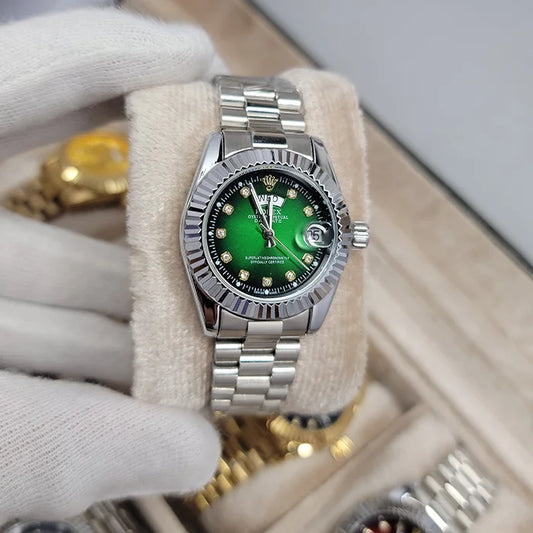 Rolex Day Date Silver (Green Dial)